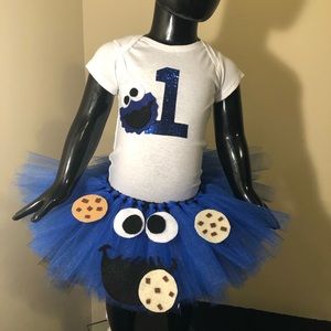 Adorable Cookie Monster Tutu Set